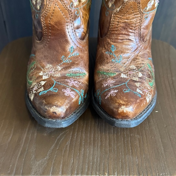 Smoky Mountain Boots Youth Girls Kids Embroidered Brown Cowboy Boots Floral, 4 - Picture 7 of 8